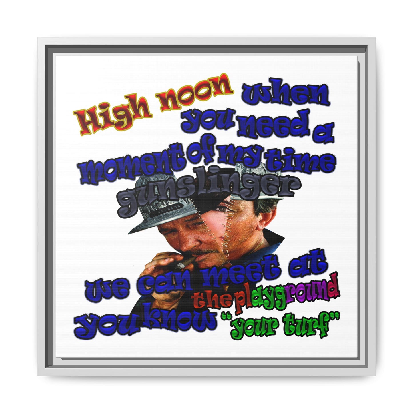 high noon - framed canvas art (white)