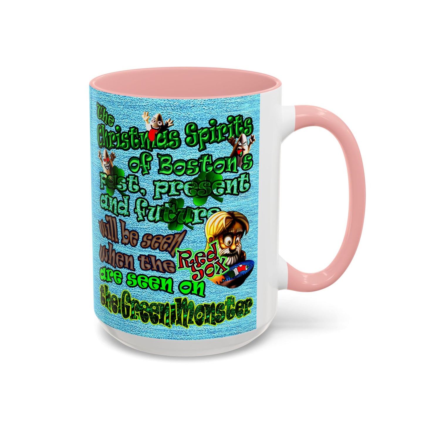 christmas spirits of boston - Accent Mug (faded blue)