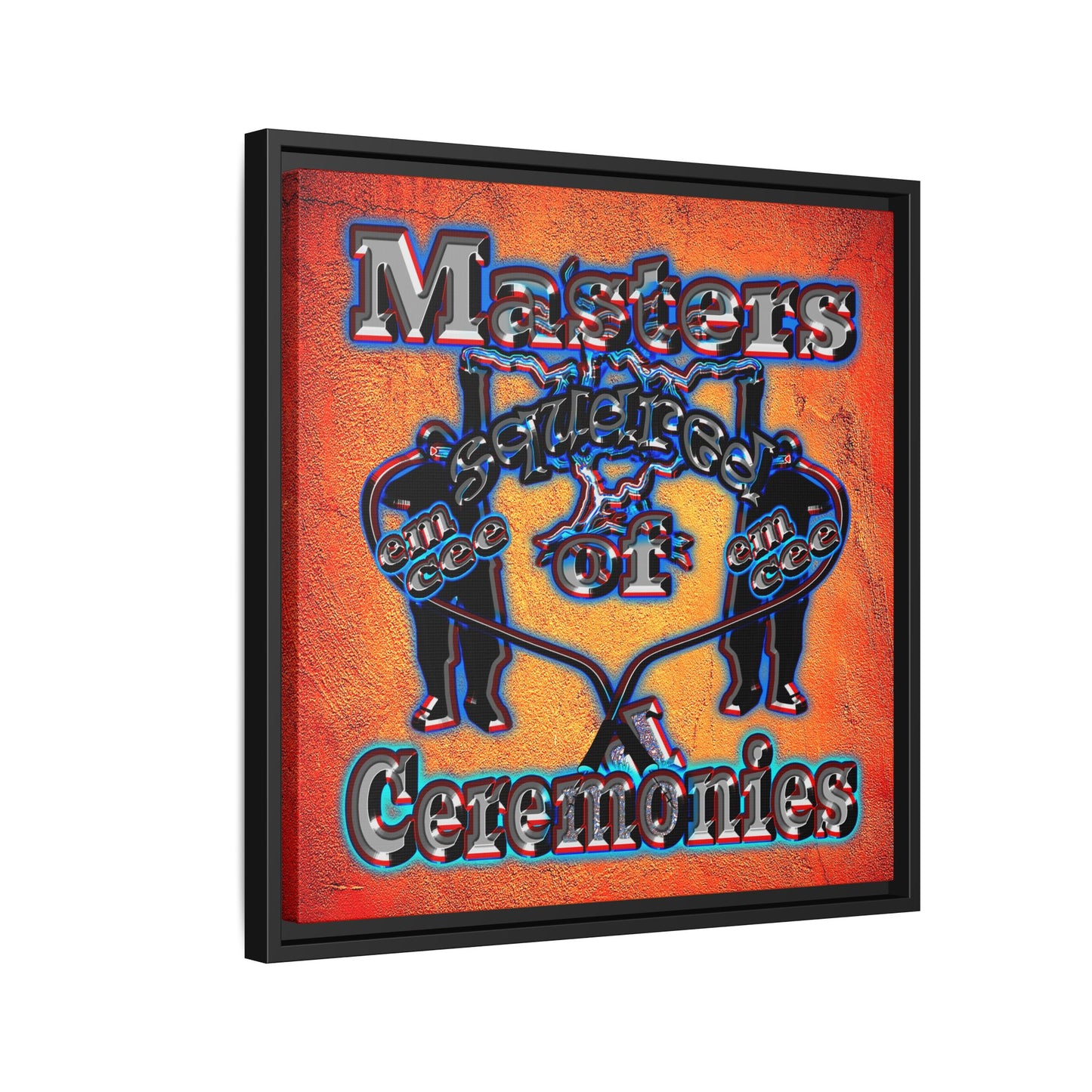 em cee squared - framed canvas art (burnt orange)