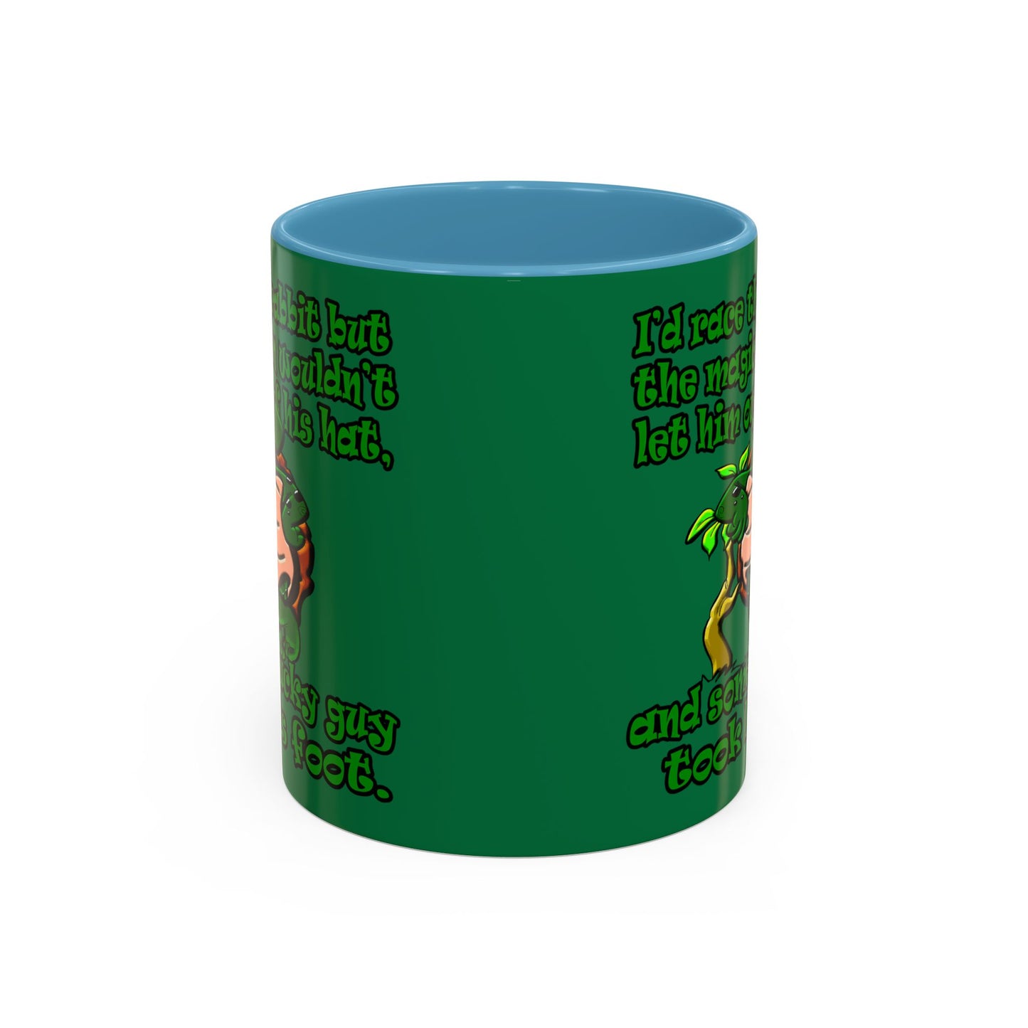 turtle race - Accent Mug (dark green)