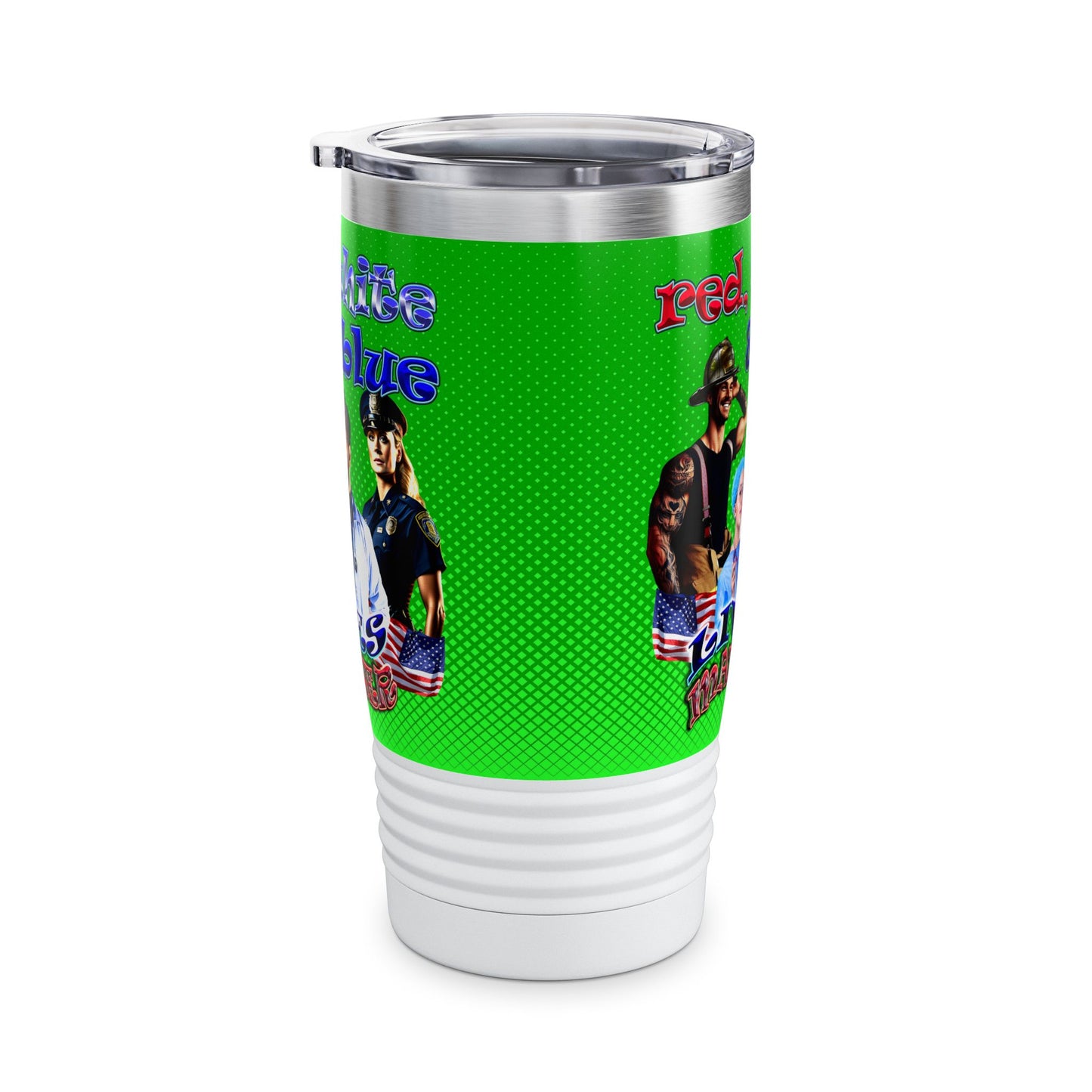 rw&b lives matter - Ringneck Tumbler, 20oz (logo green)