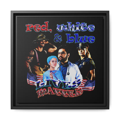 rw&b lives matter - framed canvas art (black)
