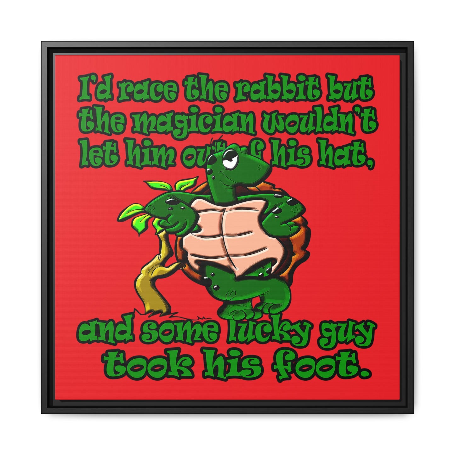 turtle race - framed canvas art (red)