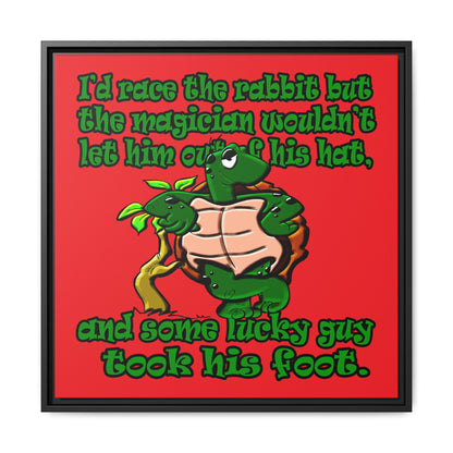 turtle race - framed canvas art (red)