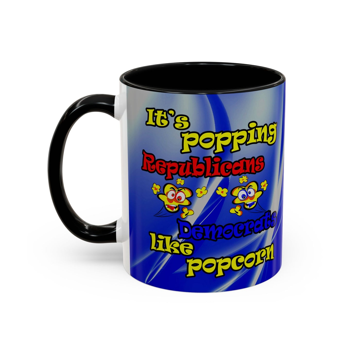popping like popcorn - Accent Mug (blue-white wave)