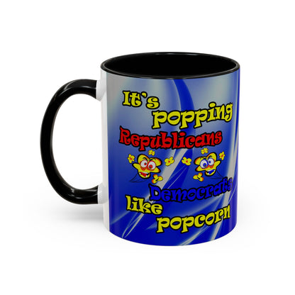 popping like popcorn - Accent Mug (blue-white wave)