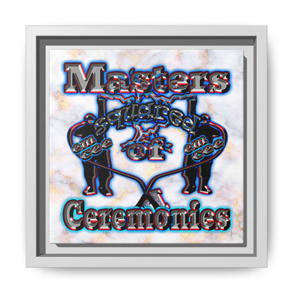 em cee squared - framed canvas art (white marble)