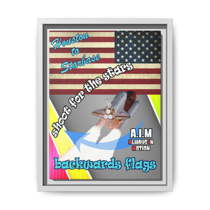 shoot for the stars - framed canvas art (rainbow split)