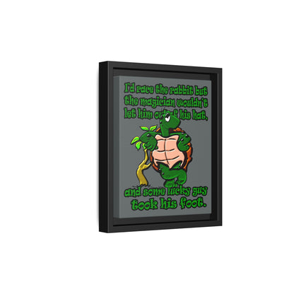 turtle race - framed canvas art (dark grey)