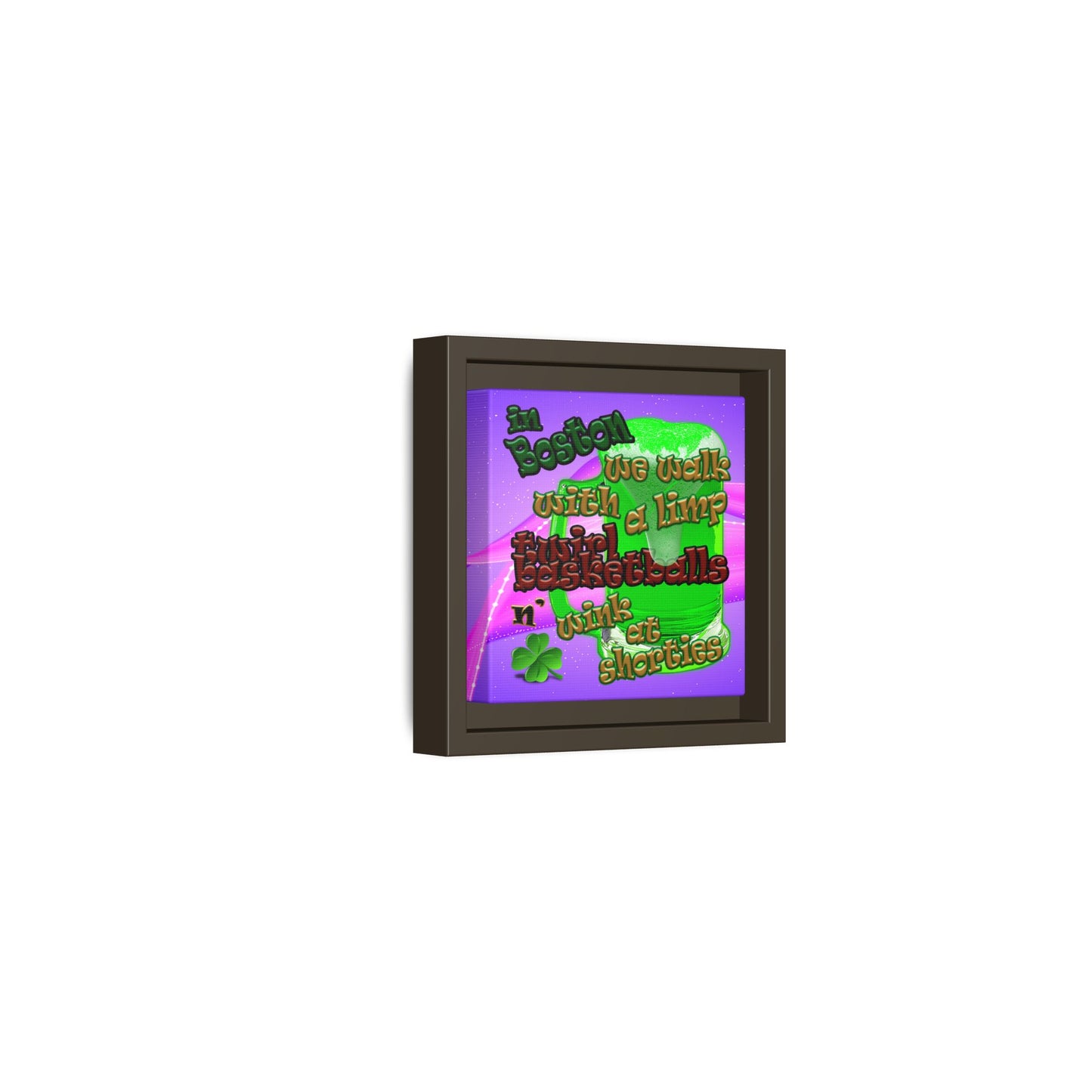 celtics logo - framed canvas art (purple-pink wave)