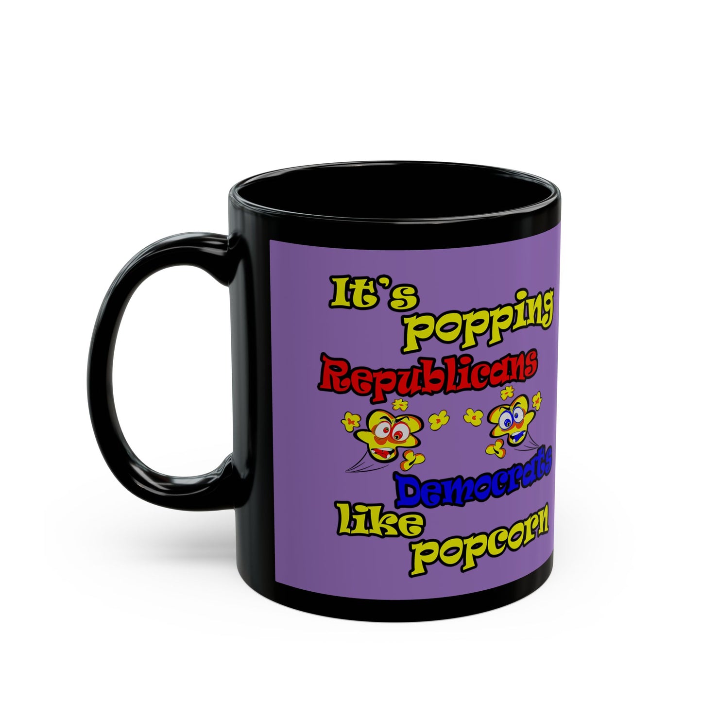 popping like popcorn - Black Mug (light purple)