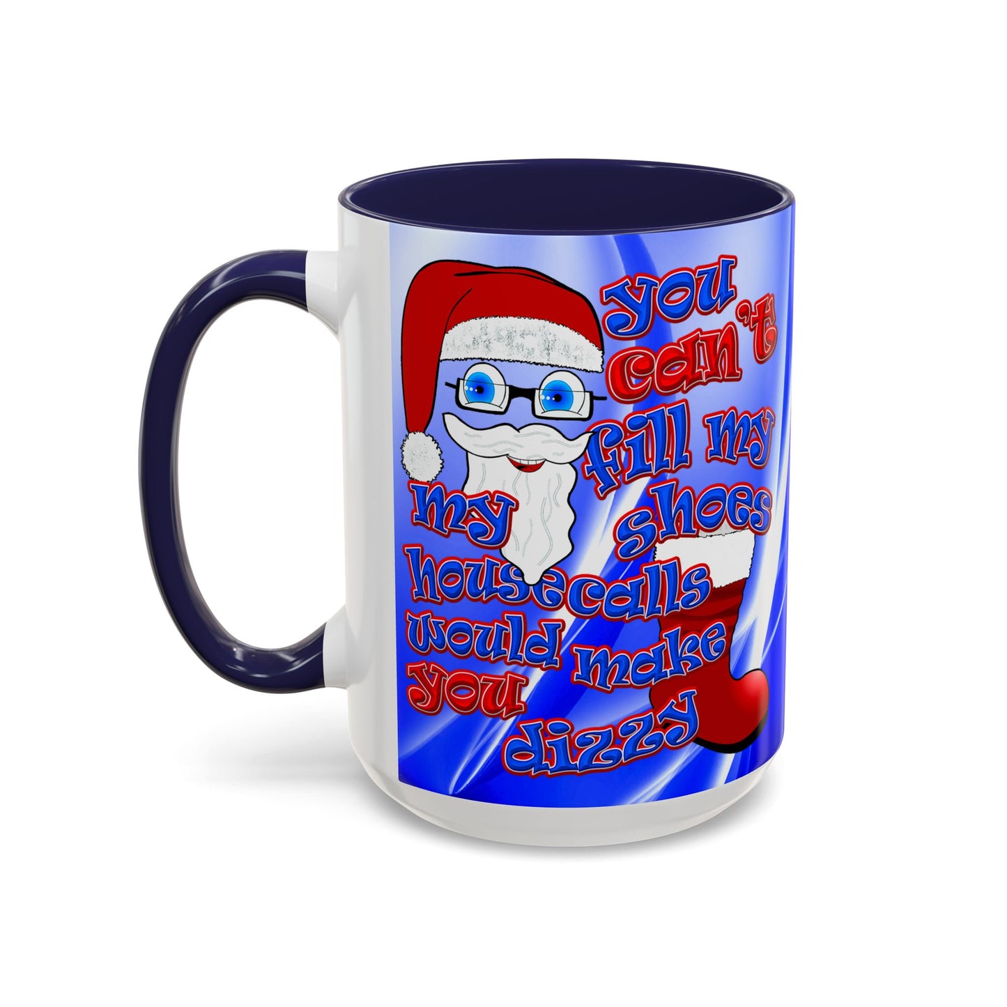 santa's shoes - Accent Mug (blue-white wave)
