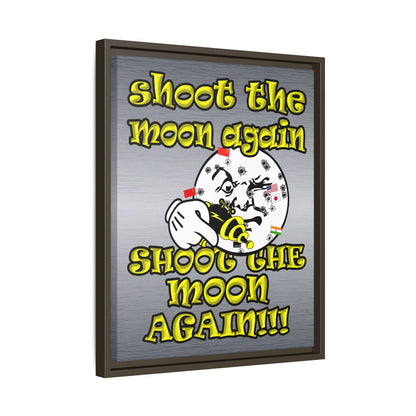 shoot the moon again - framed canvas art (brushed nickel)