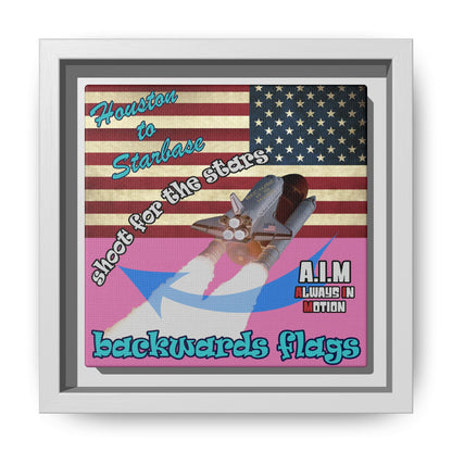 shoot for the stars - framed canvas art (light pink)