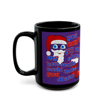 santa's shoes - Black Mug (purple)