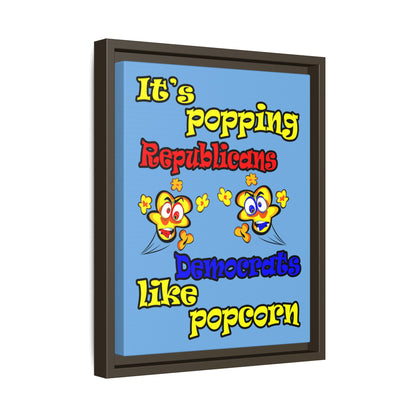 popping like popcorn - framed canvas art (light blue)