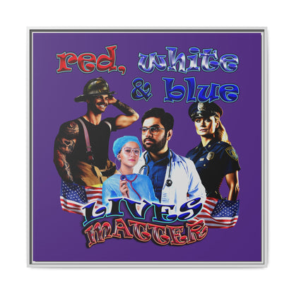 rw&b lives matter - framed canvas art (purple)