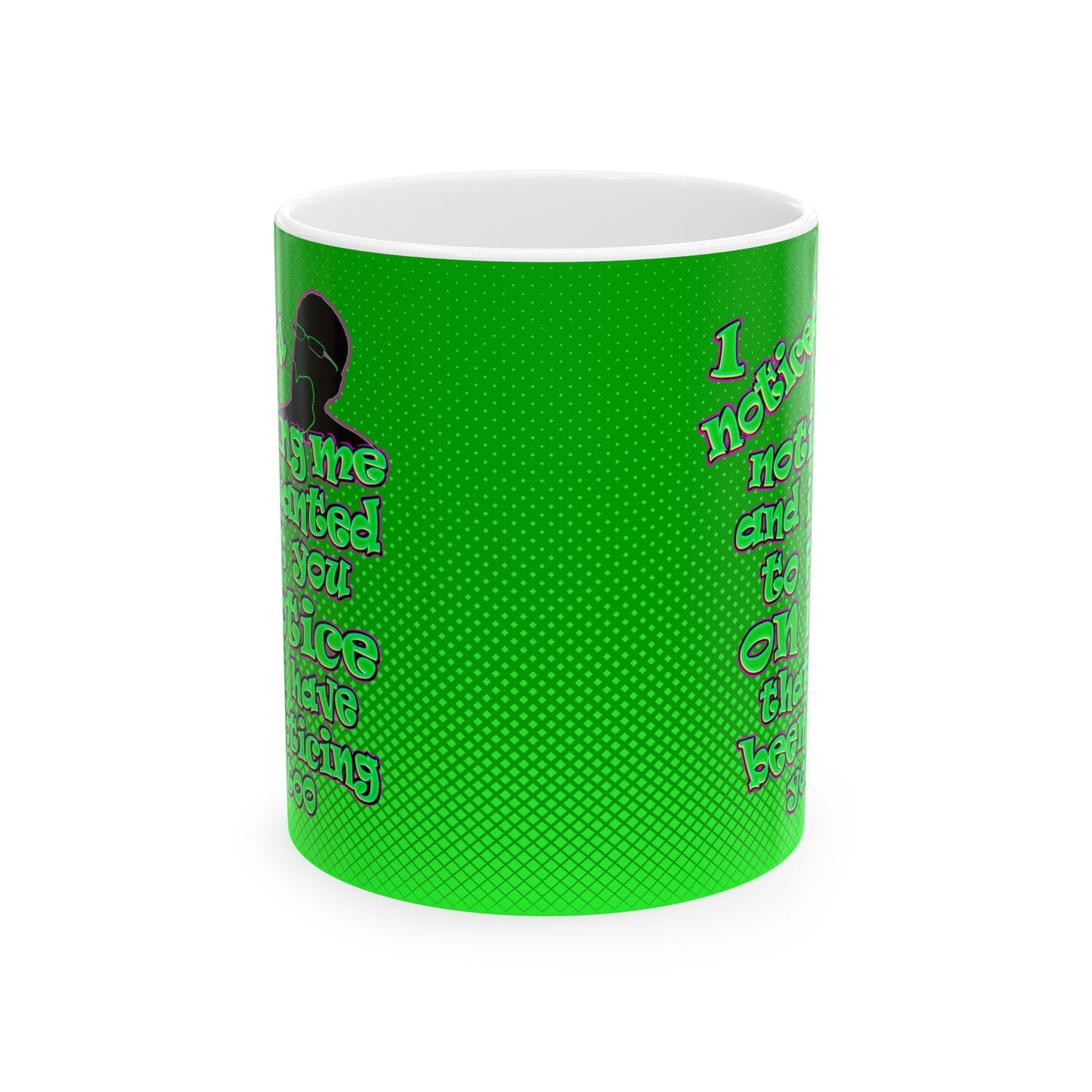 noticed you noticing - White Mug (logo green)