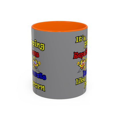 popping like popcorn - Accent Mug (grey)