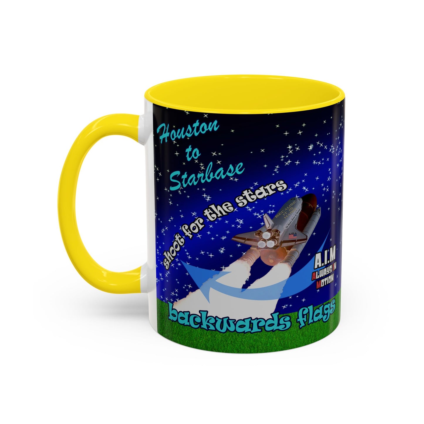 shoot for the stars - Accent Mug ('snoops' background)