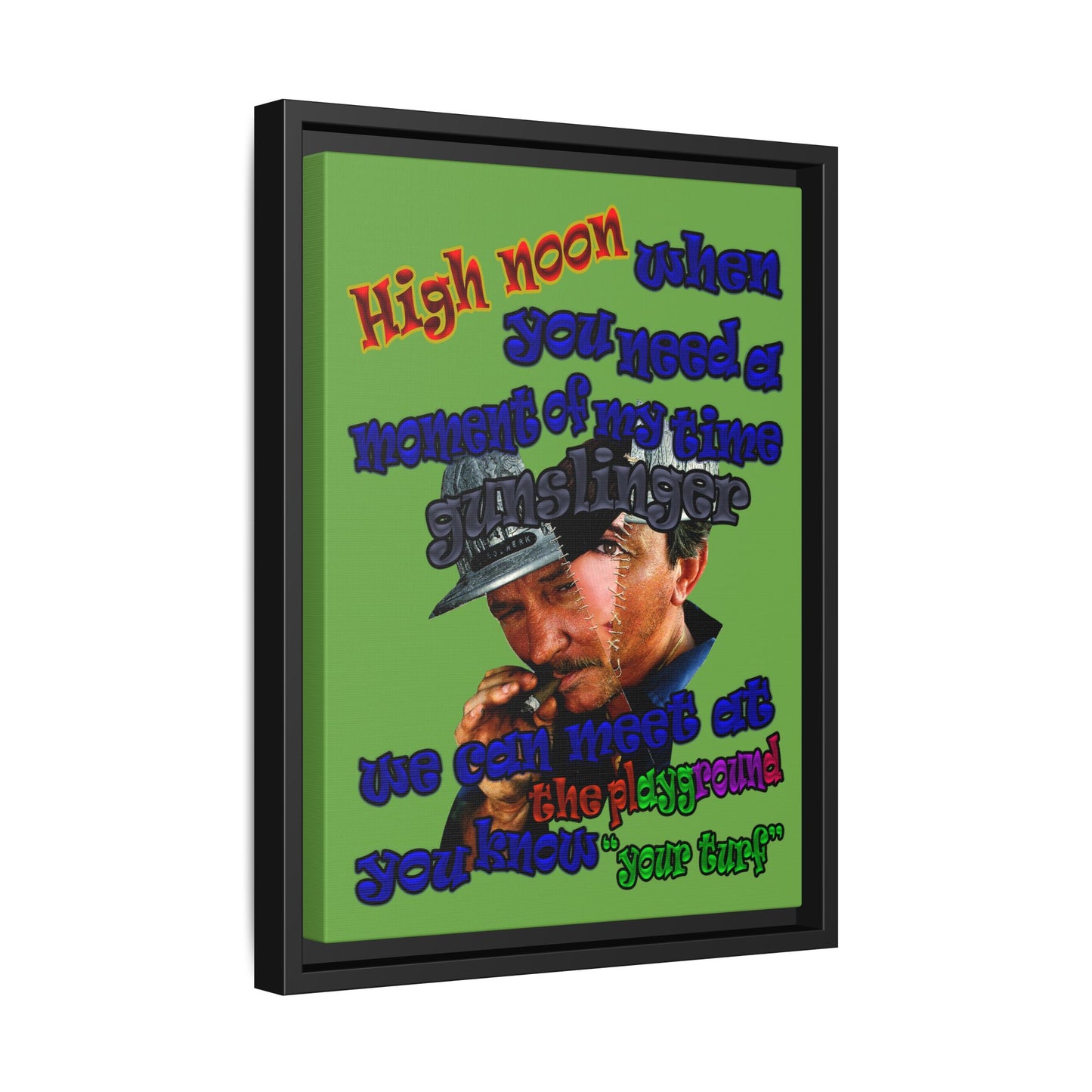high noon - framed canvas art (green)