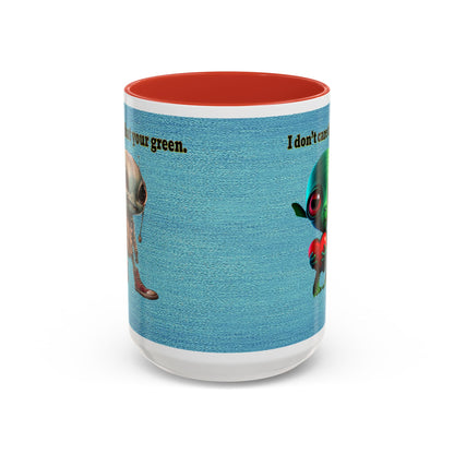 I don't care that your grey - Accent Mug (faded blue)