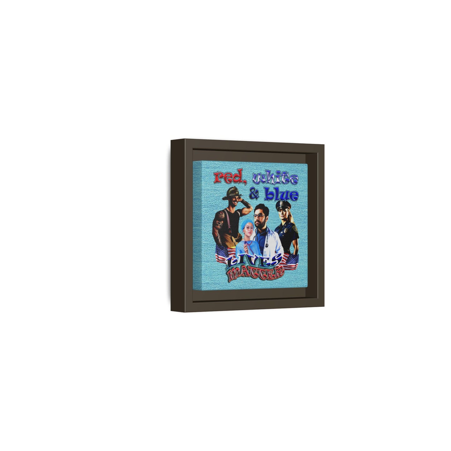 rw&b lives matter - framed canvas art (faded blue)