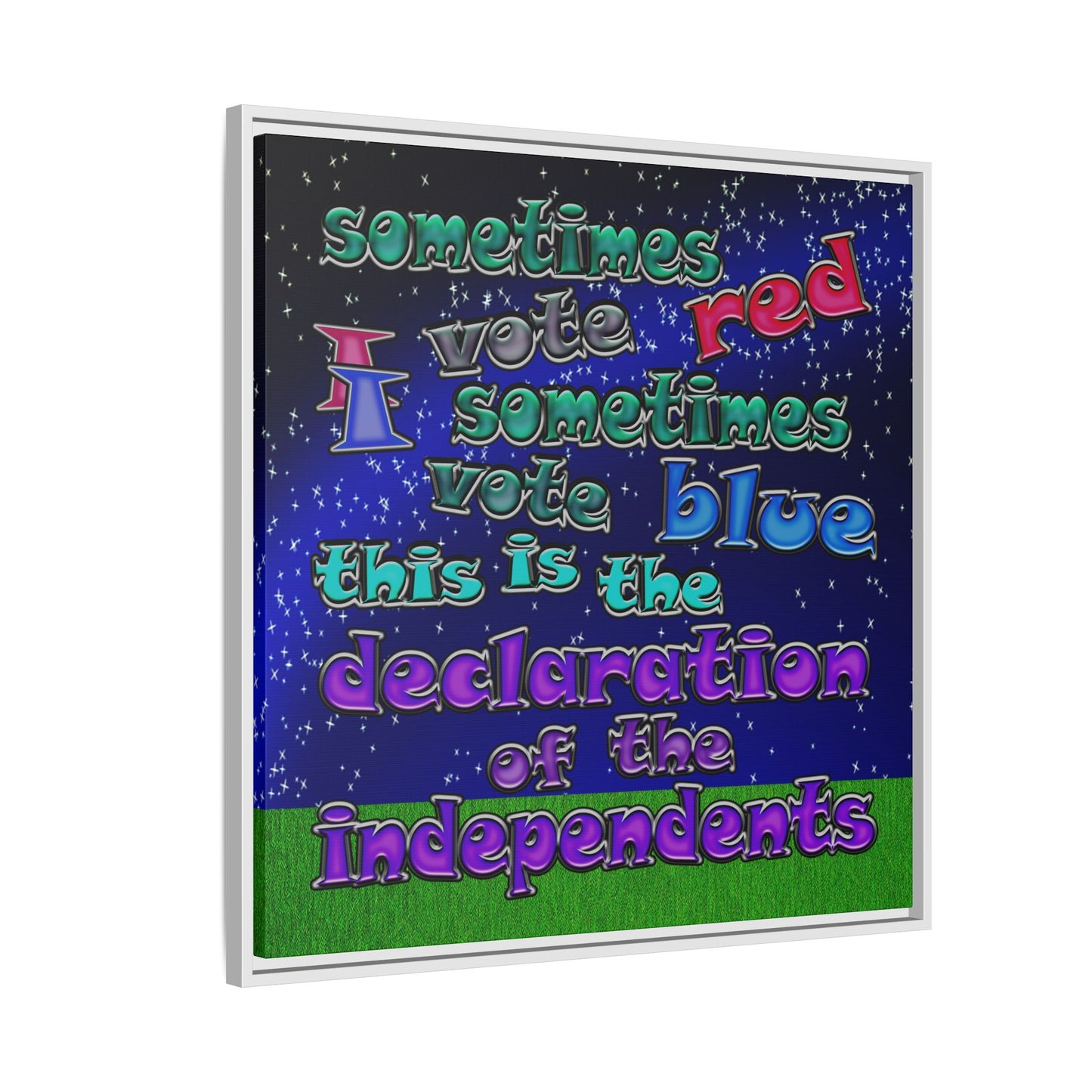 declaration of the independents - framed canvas art ('snoops' background)