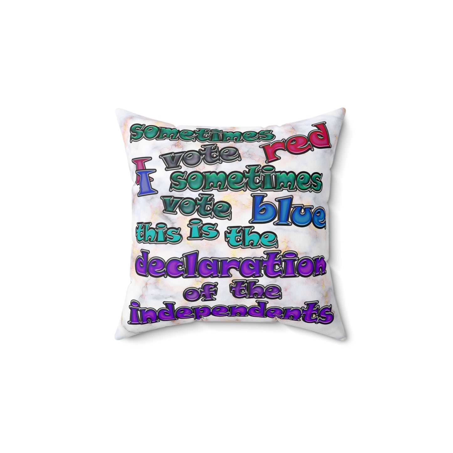 declaration of the independents - Spun Polyester Square Pillow - (white marble)