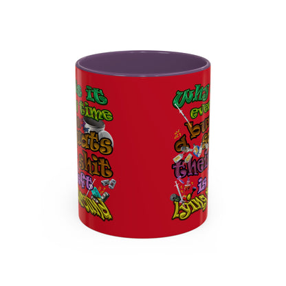 the bum's shit - Accent Mug (dark red)