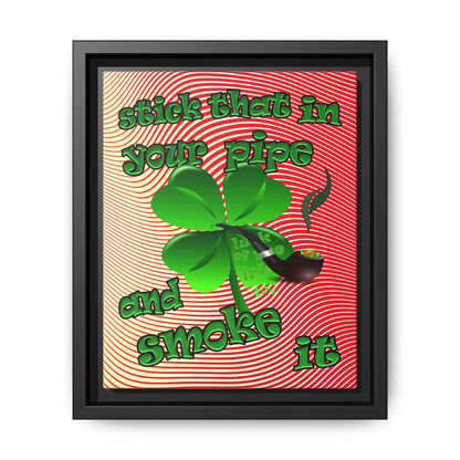 stick that in your pipe and smoke it - framed canvas art (yellow-orange wave)