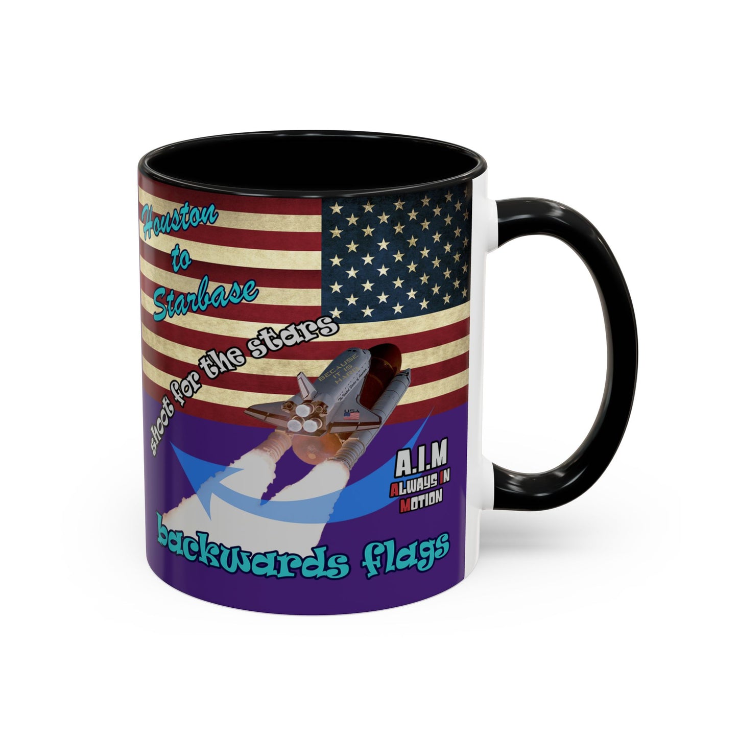 shoot for the stars - Accent Mug (purple)