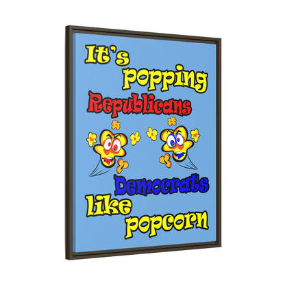 popping like popcorn - framed canvas art (light blue)
