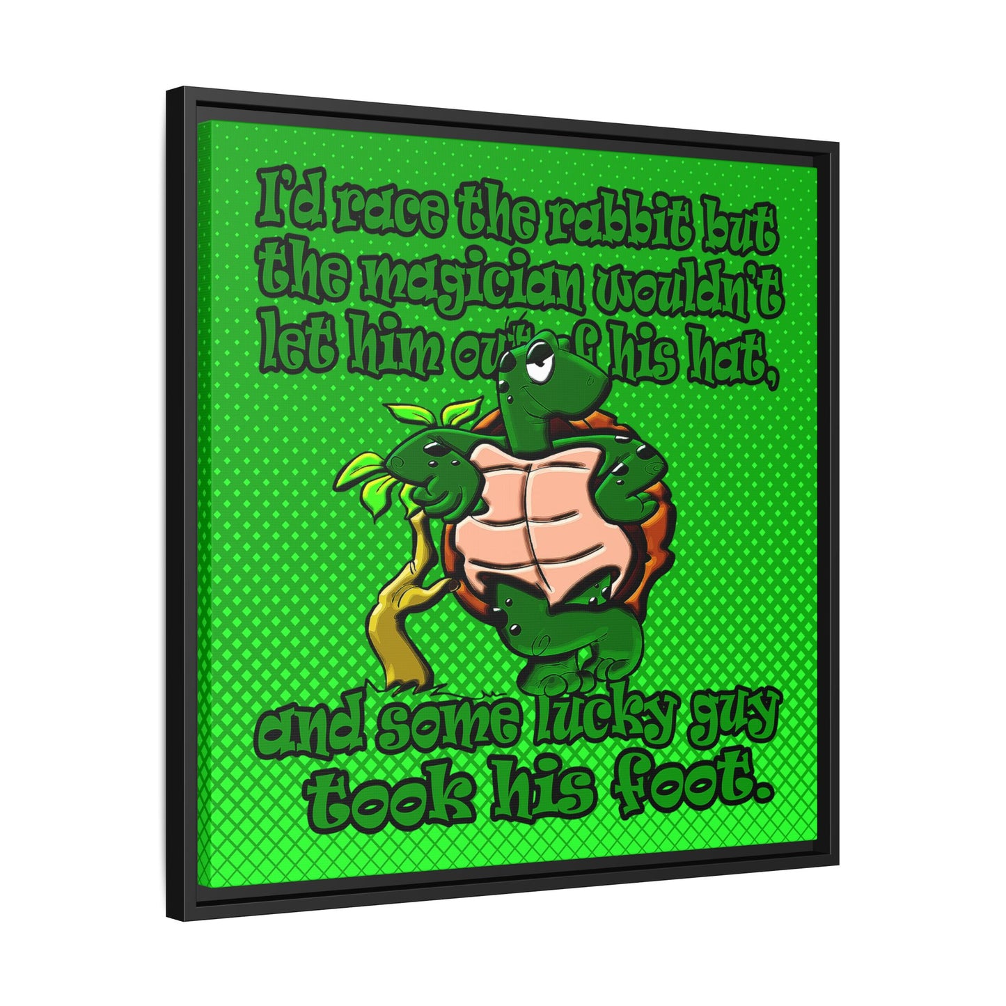 turtle race - framed canvas art (logo green)