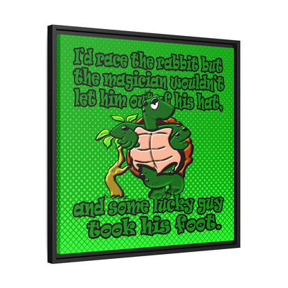 turtle race - framed canvas art (logo green)