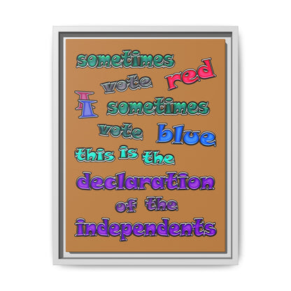 declaration of the independents - framed canvas art (light brown)