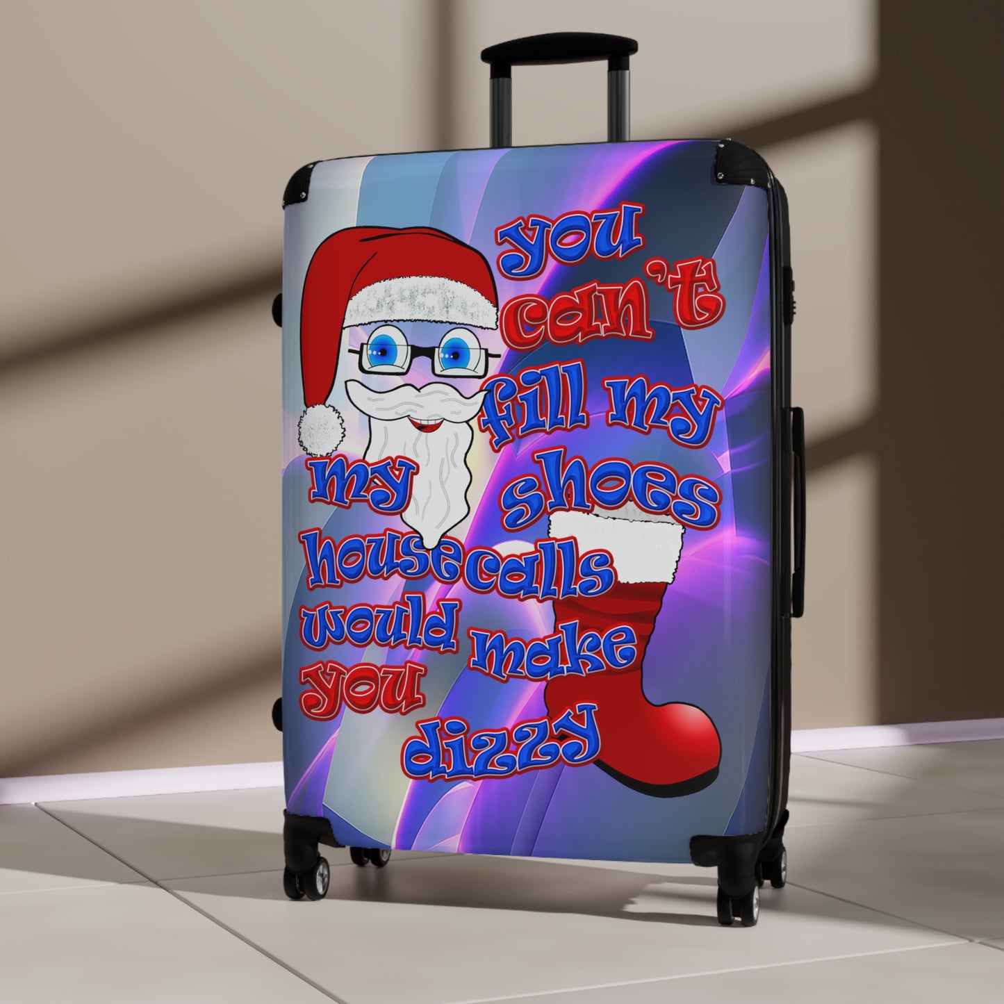 santa's shoes - Suitcase (grey-pink wave)