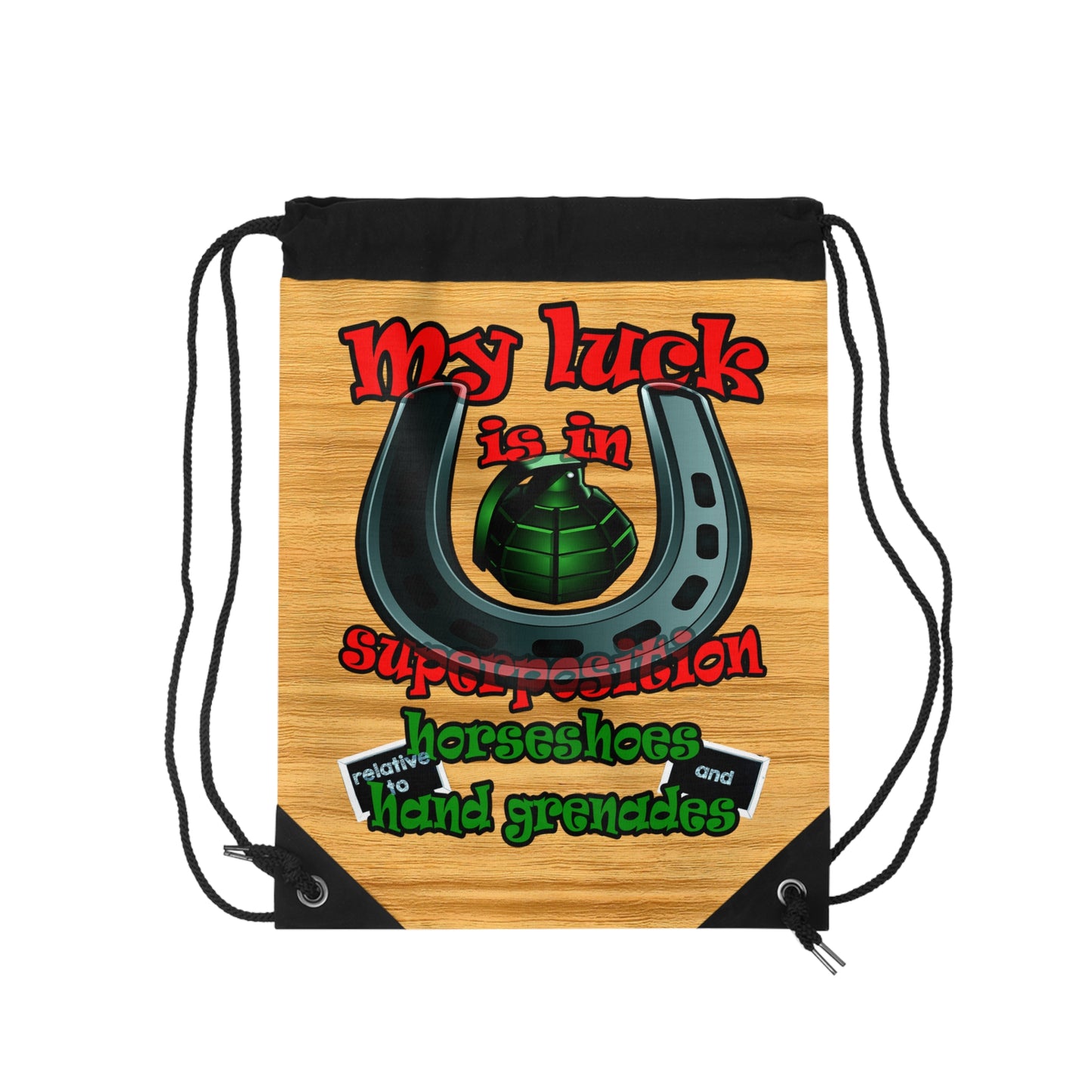 my luck - Drawstring Bag (butterscotch wood finish)