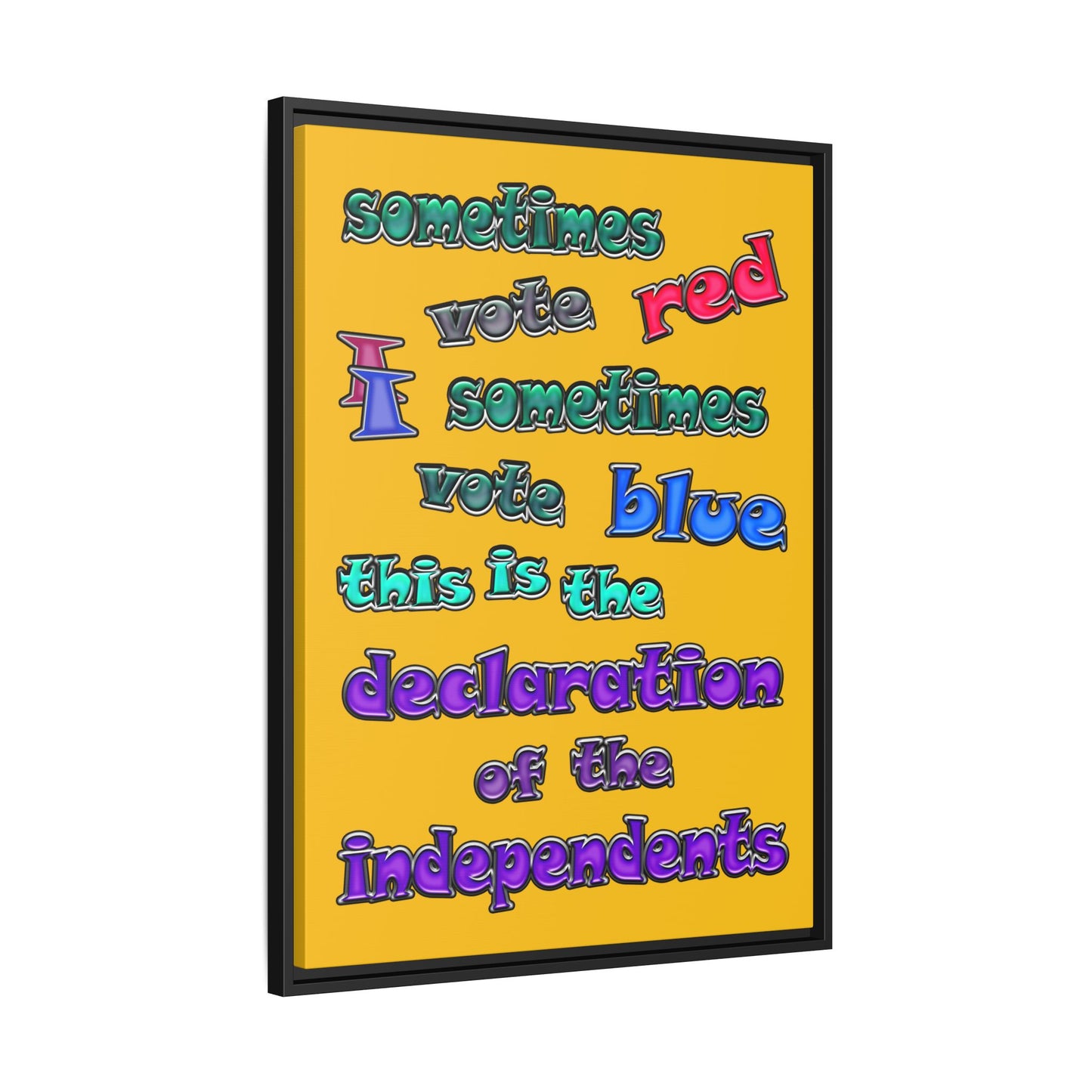 declaration of the independents - framed canvas art (yellow)