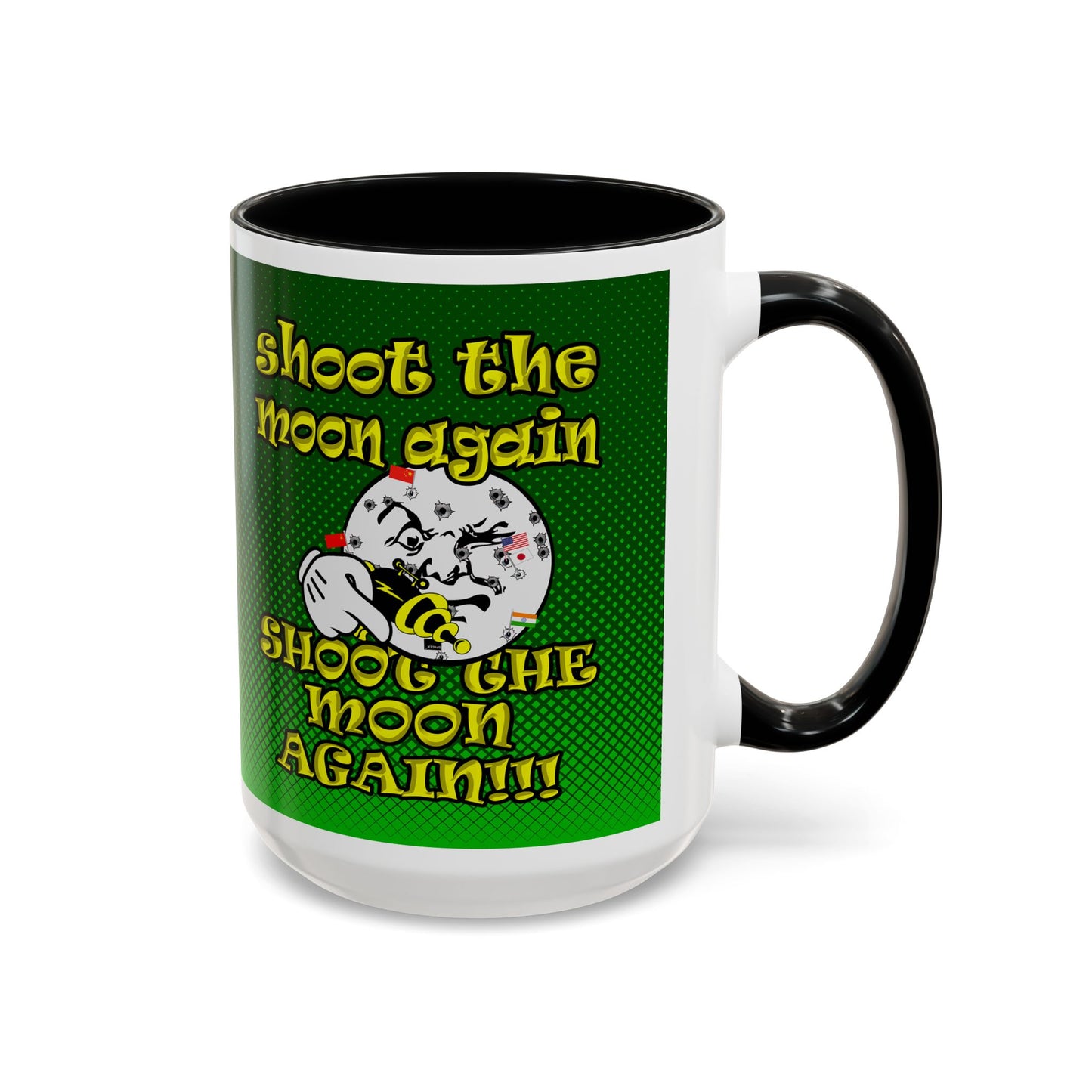 shoot the moon again - Accent Mug (logo green)