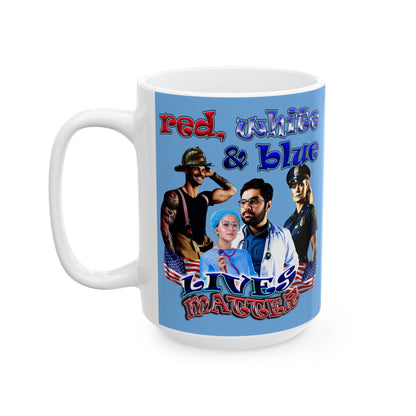rw&b lives matter - White Mug (light blue)