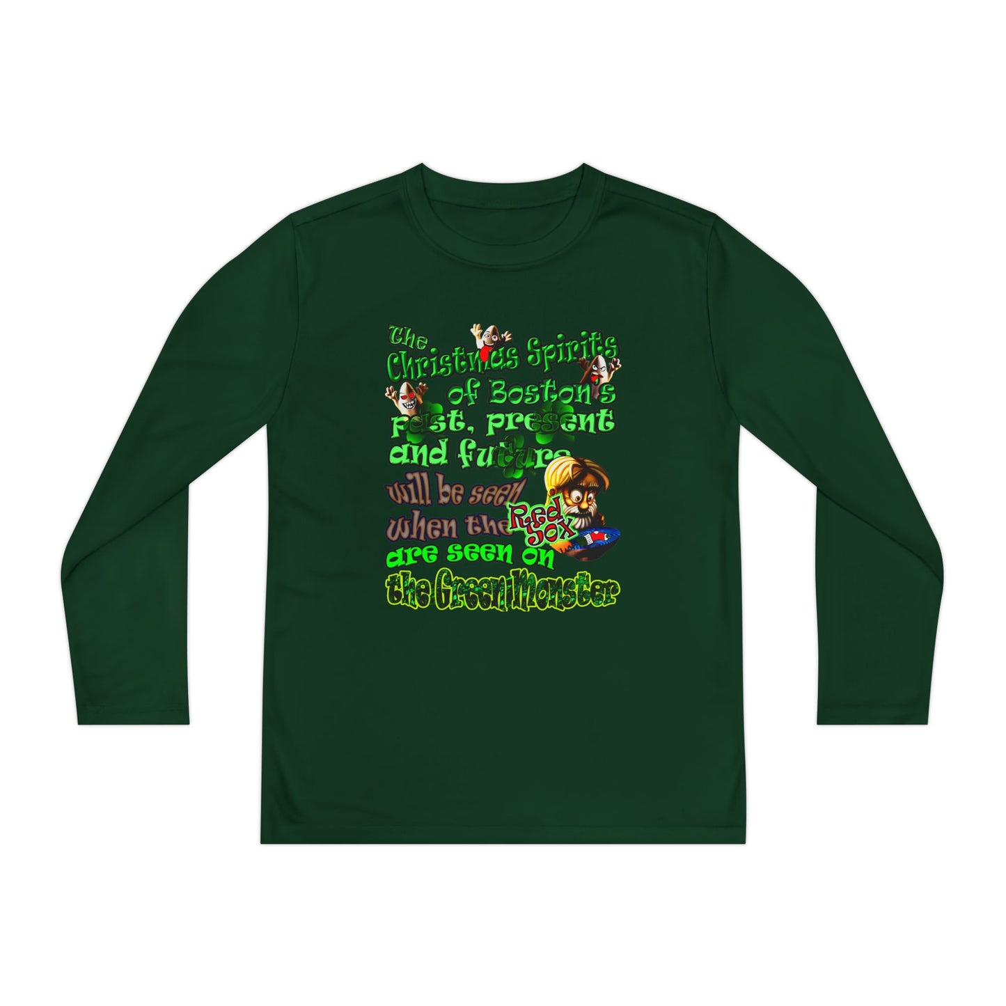 christmas spirits of boston - Youth Long Sleeve Competitor Tee