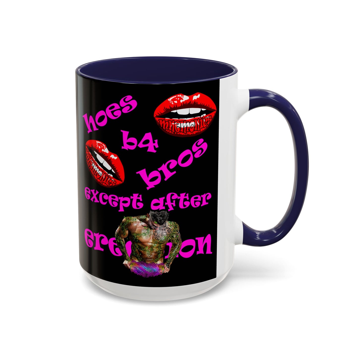hoes b4 bros - Accent Mug (black)