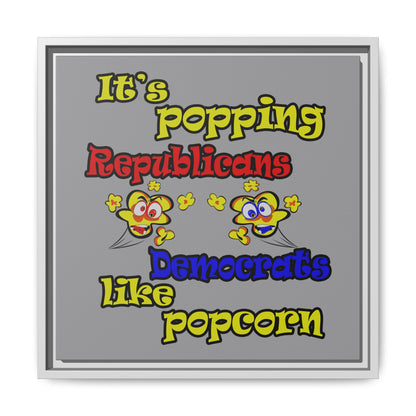 popping like popcorn - framed canvas art (grey)