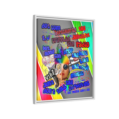 drop the beat - framed canvas art (rainbow split)