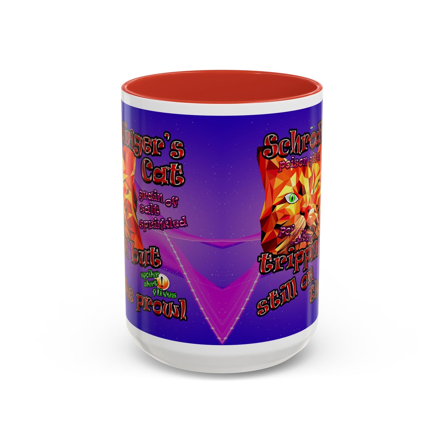 schrodinger's cat - Accent Mug (purple-pink wave)