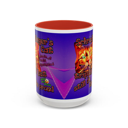 schrodinger's cat - Accent Mug (purple-pink wave)