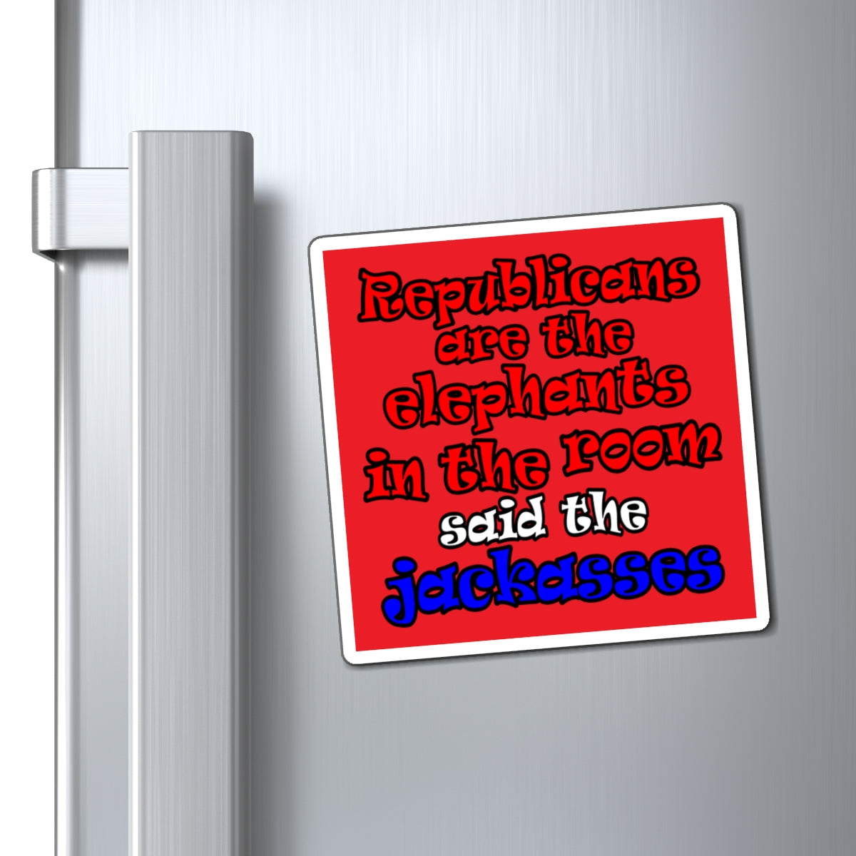 donkeys and elephants - Magnets - (red)
