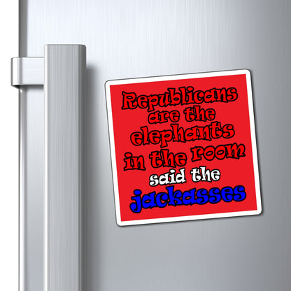 donkeys and elephants - Magnets - (red)