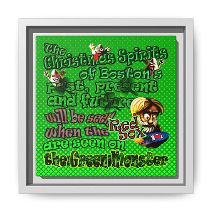 christmas spirits of boston - framed canvas art (logo green)